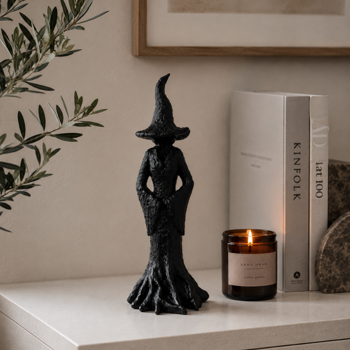 Statue de Jardin Sorcière - Figure Gardienne en Résine Artisanale