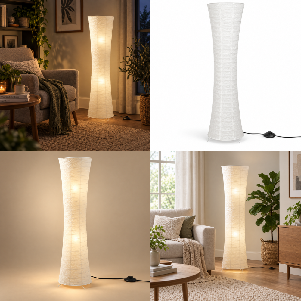 Lampadaire LED Sculptural – Ambiance Chaleureuse pour Salon