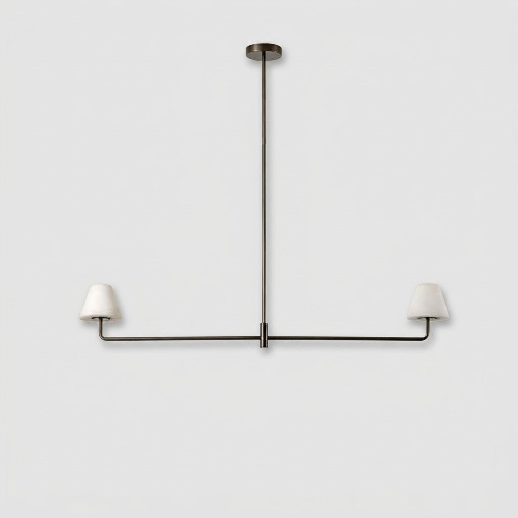Lampe Suspension Alba en Albâtre et Bronze