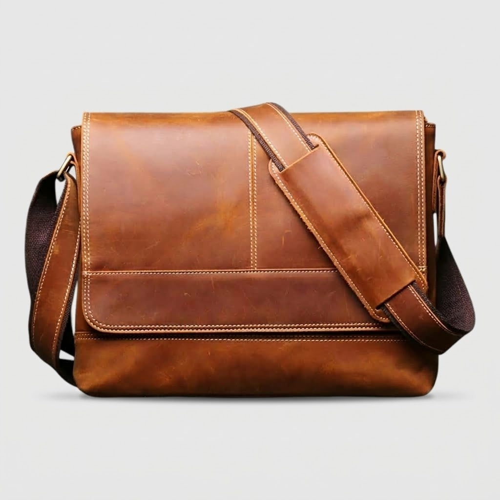 Sac Messenger Bandoulière en Cuir Intemporel et Robuste