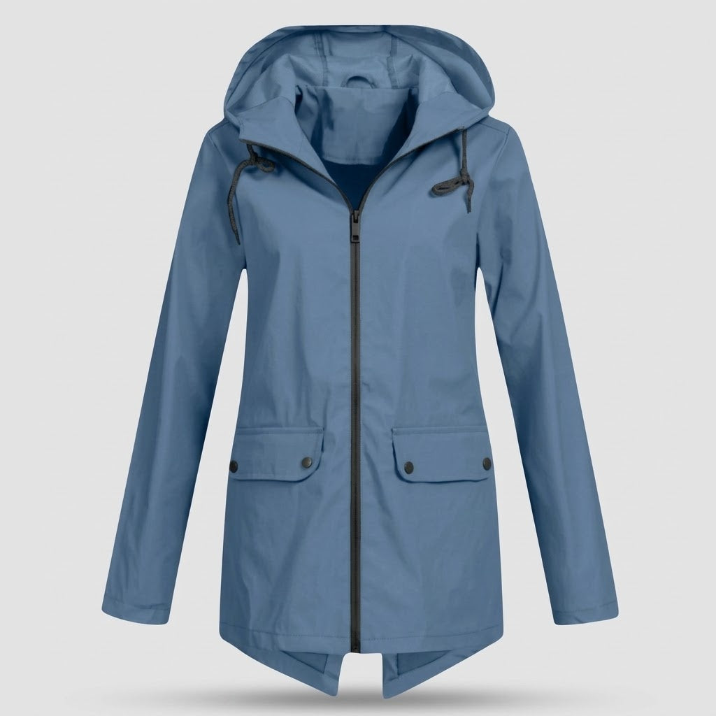 Parka Femme - Capuche a Cordon avec Ourlet Dos Allonge