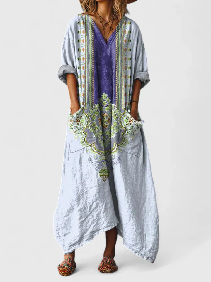 Robe midi décontractée brodée Elodie