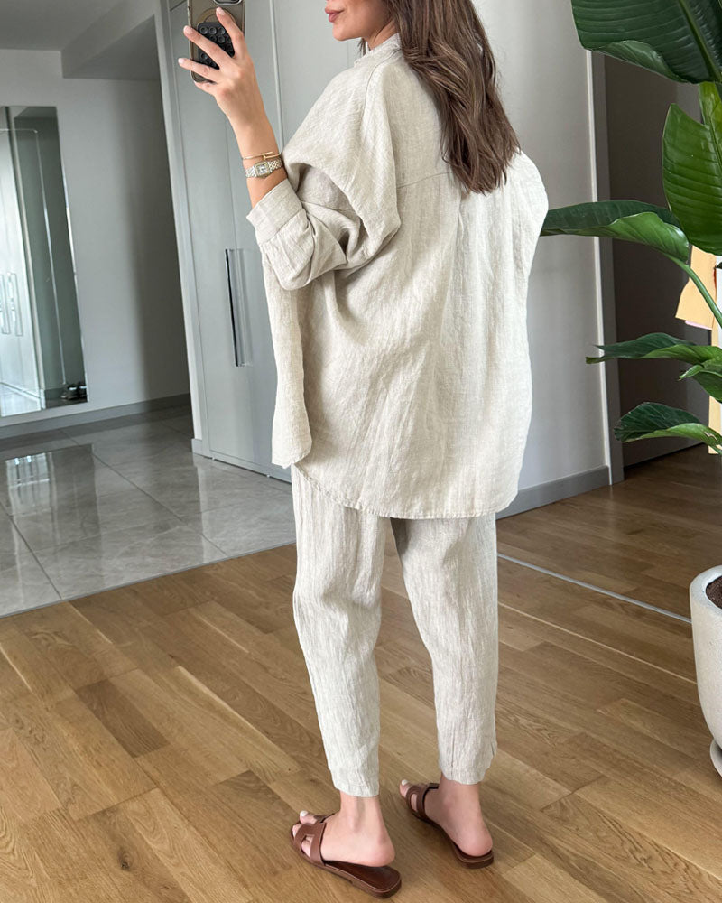 other : Amber | Ensemble Tailleur Femme Décontracté avec Chemisier et Pantalon in van Seroa
