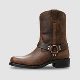 Bottes Western pour Homme avec Sangle et Détails Métalliques