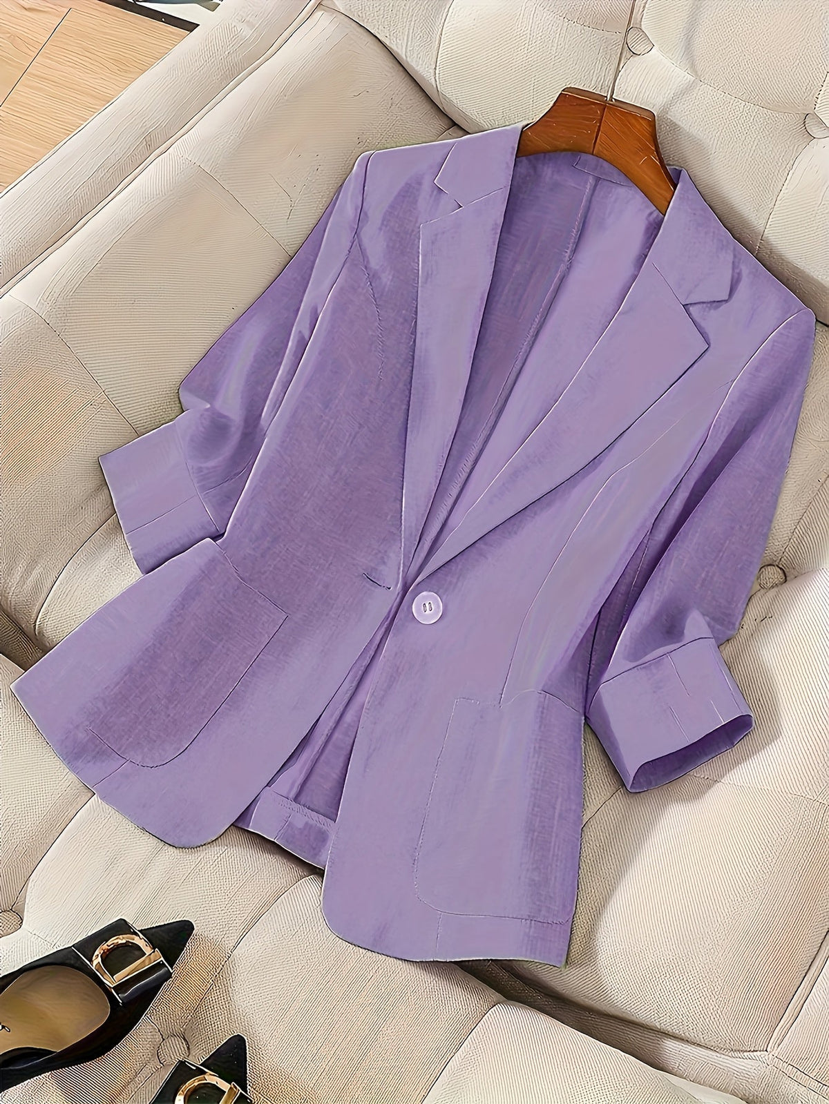 Blazer Léger Femme à Boutonnage Simple