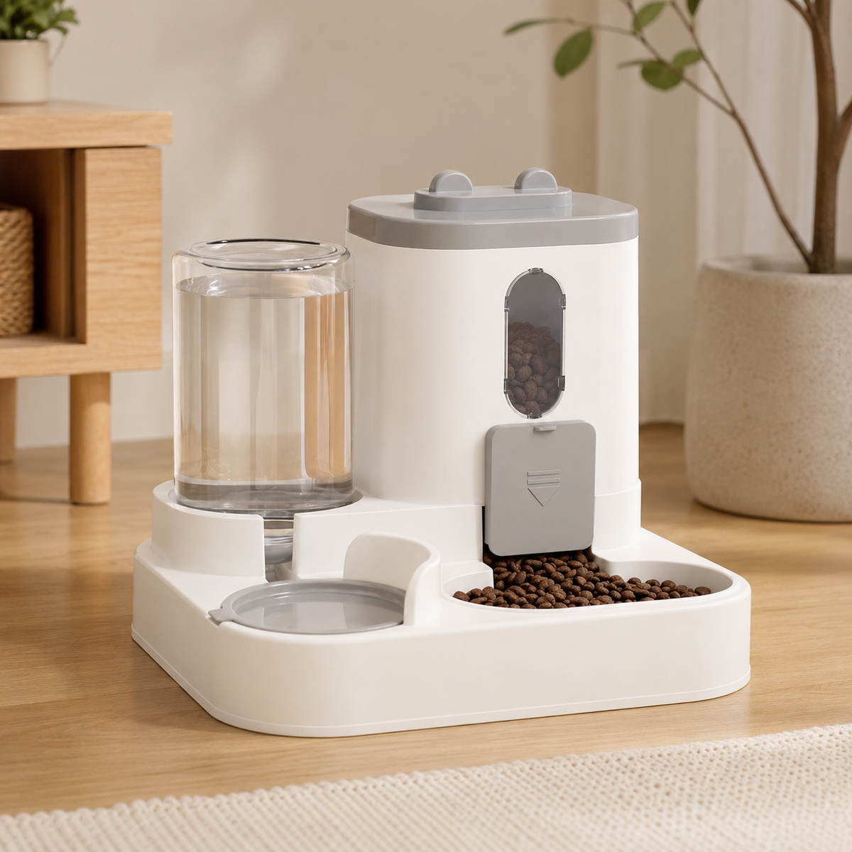 Distributeur automatique 2 en 1 de nourriture et d'eau pour chiens et chats