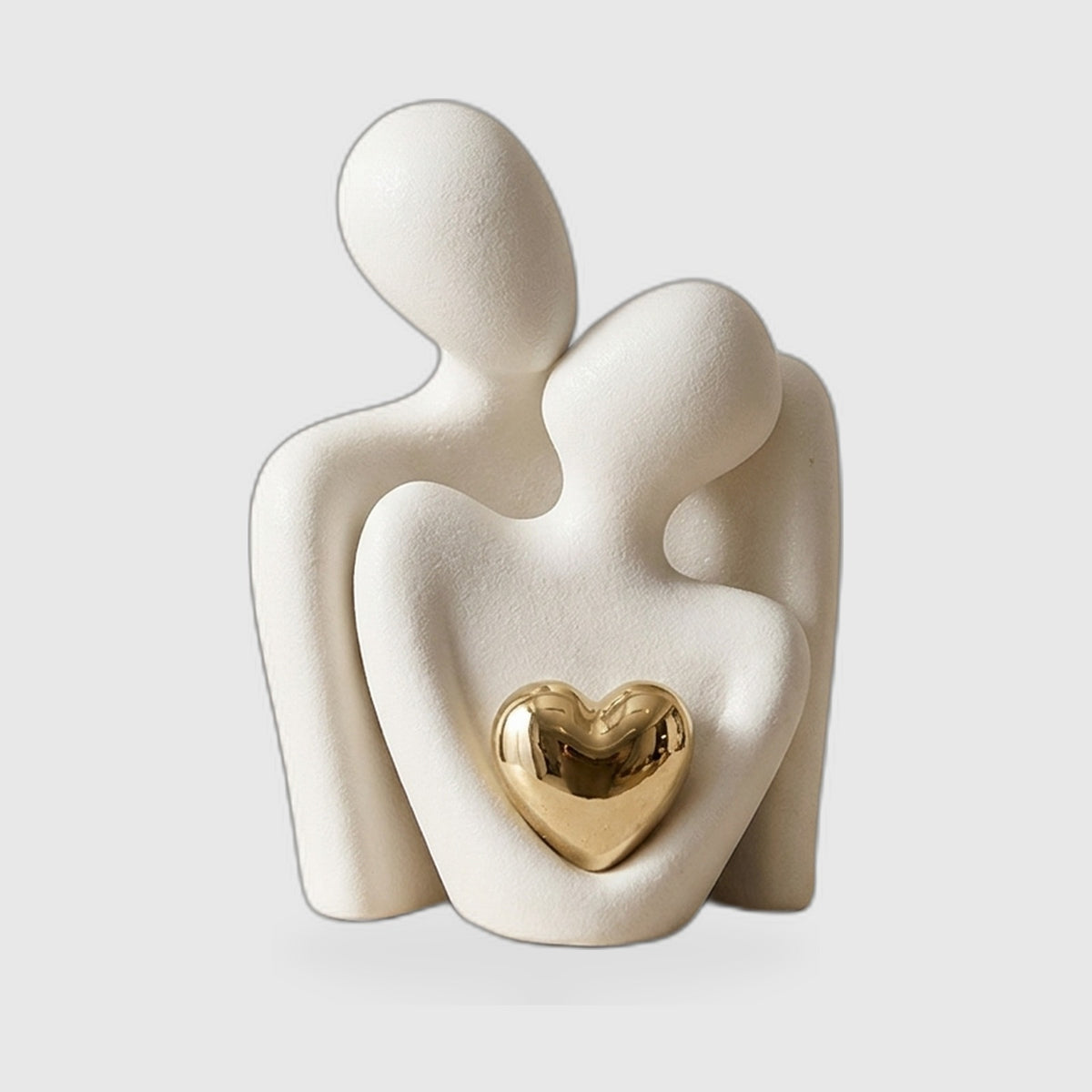 Figurine Couple Enlacé – Sculpture Moderne avec Détail Cœur