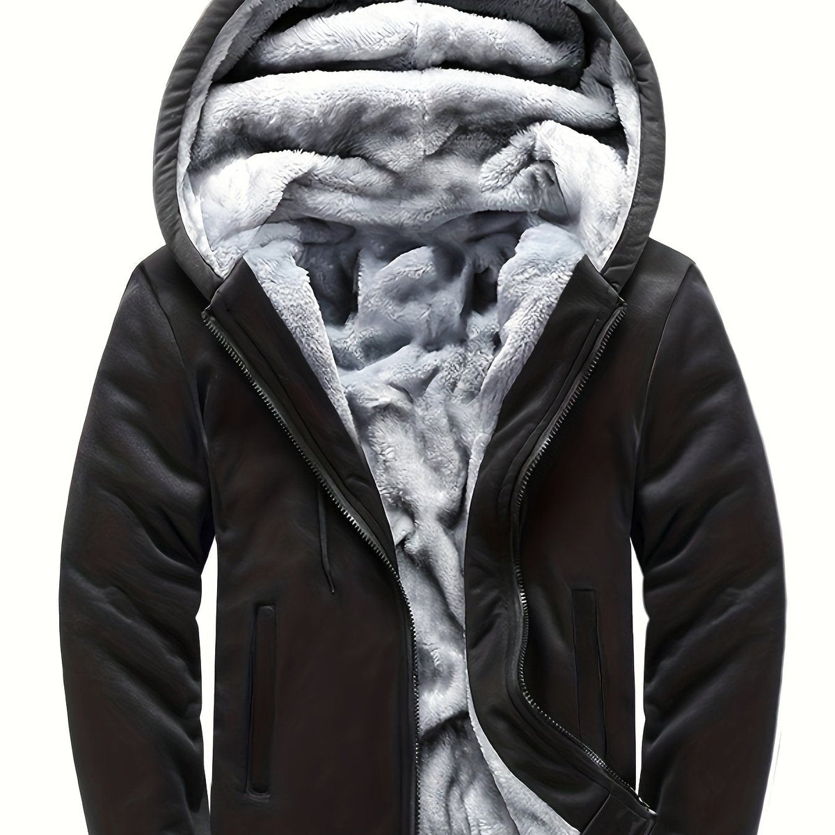 Veste Chaude Homme à Capuche en Polaire Colorblock