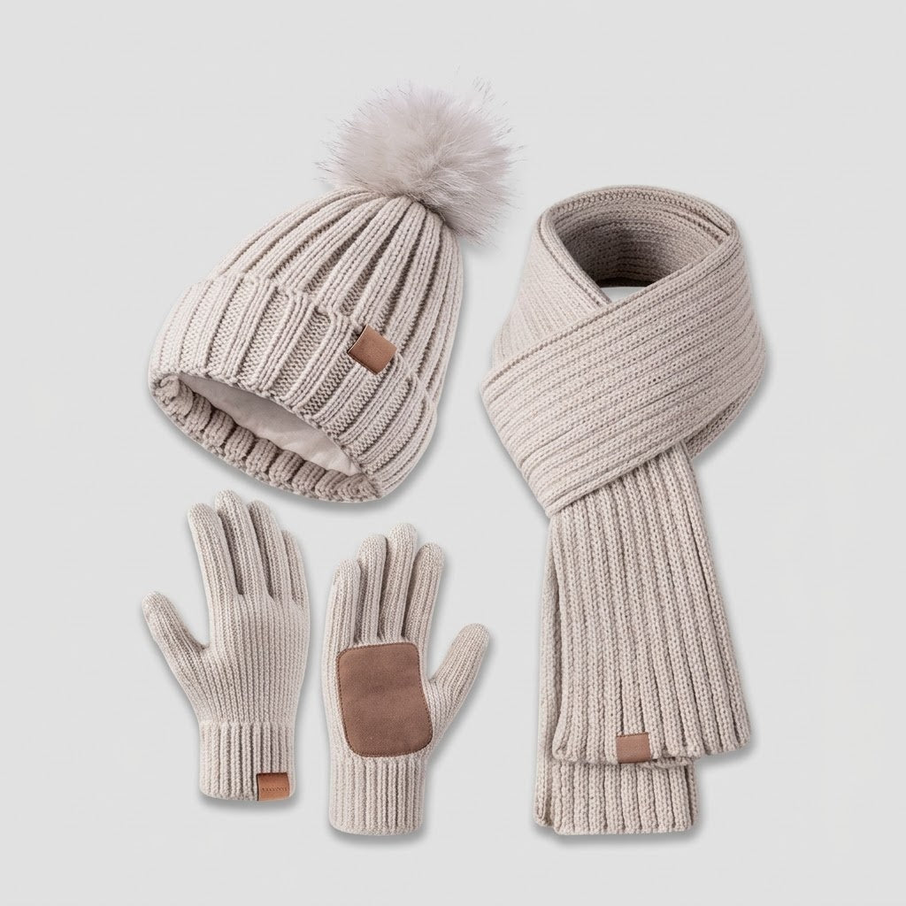 Ensemble Hiver 3 en 1 - Bonnet, Écharpe et Gants Tactiles