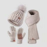 Ensemble Hiver 3 en 1 - Bonnet, Écharpe et Gants Tactiles
