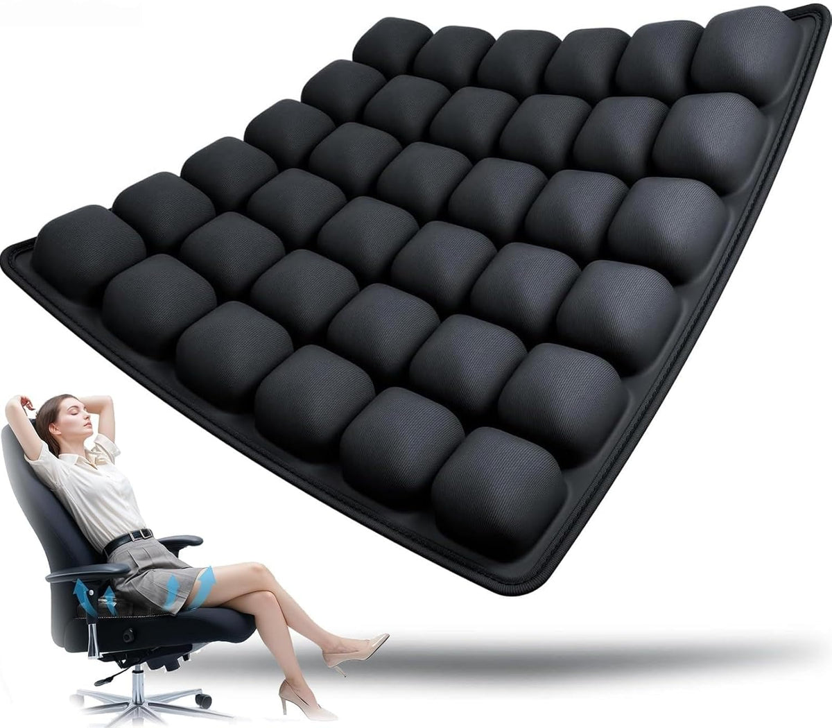 Coussin de Siège Gonflable - Coussin d'Air Ergonomique avec 36 Cellules d'Air