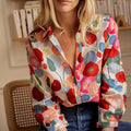 Bluse mit leuchtendem Blumenmuster und Boho-Touch für Damen
