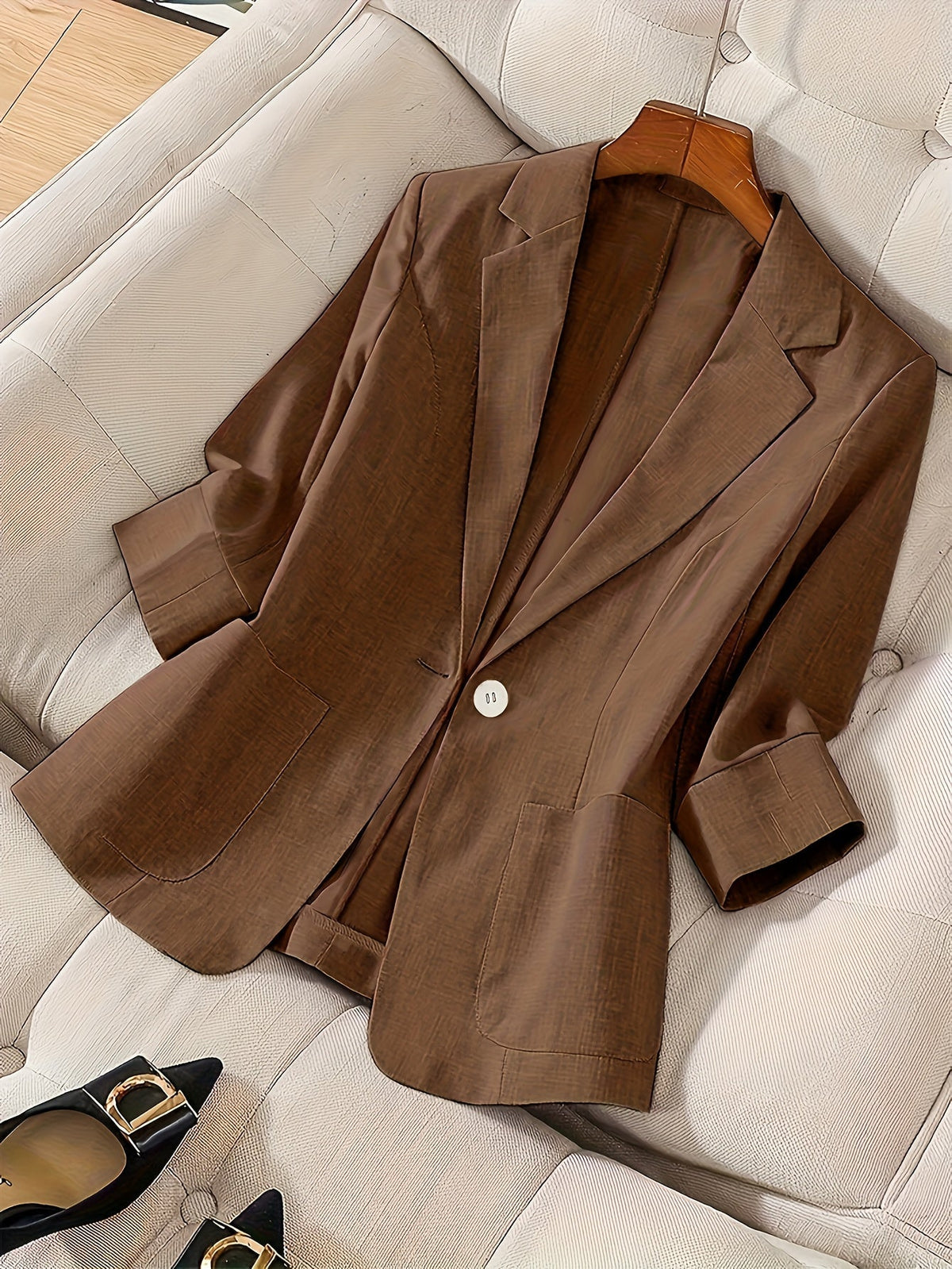 Blazer Léger Femme à Boutonnage Simple