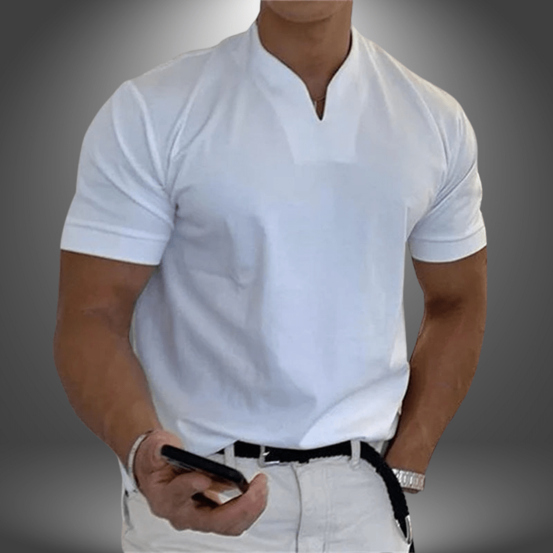 T-shirt à col en V Dominic pour homme – T-shirt élégant et quotidien