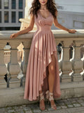 Robe Longue Fluide Femme Mousseline Asymétrique Élégante pour