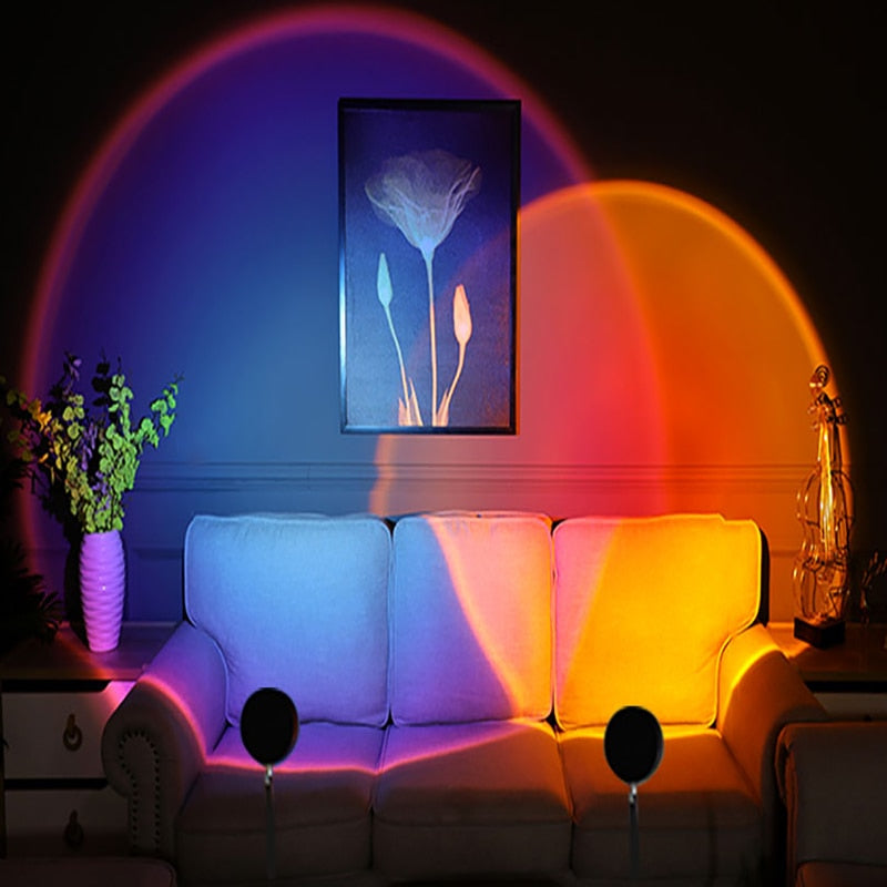 Lampe de Projection Coucher de Soleil – Lumière d'Ambiance Prisme Arc-en-Ciel