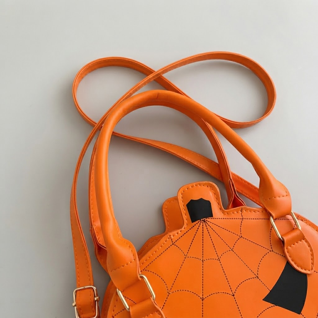 Sac à Main Citrouille en Cuir Synthétique - Accessoire Halloween