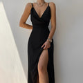 Maxikleid Damen Satin Drapiert - Elegant für Abend