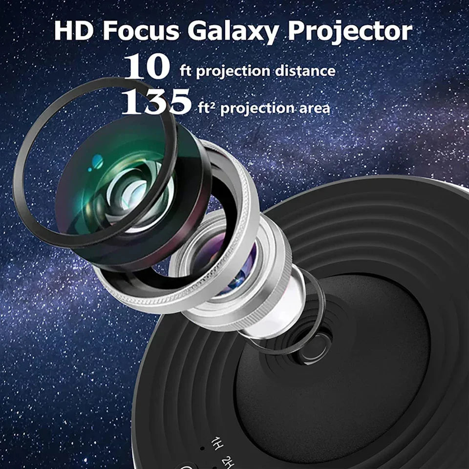 Projecteur d'Étoiles Galaxie – Veilleuse Ciel Étoilé Rotative 360° avec 13 Disques
