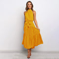 Midikleid mit Punkten und Volants für Damen - elegant und fließend
