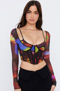 Künstlerisches Mesh-Top für Damen, Blusen