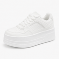 Baskets Blanches Femme Plateforme Synthétique Confortables