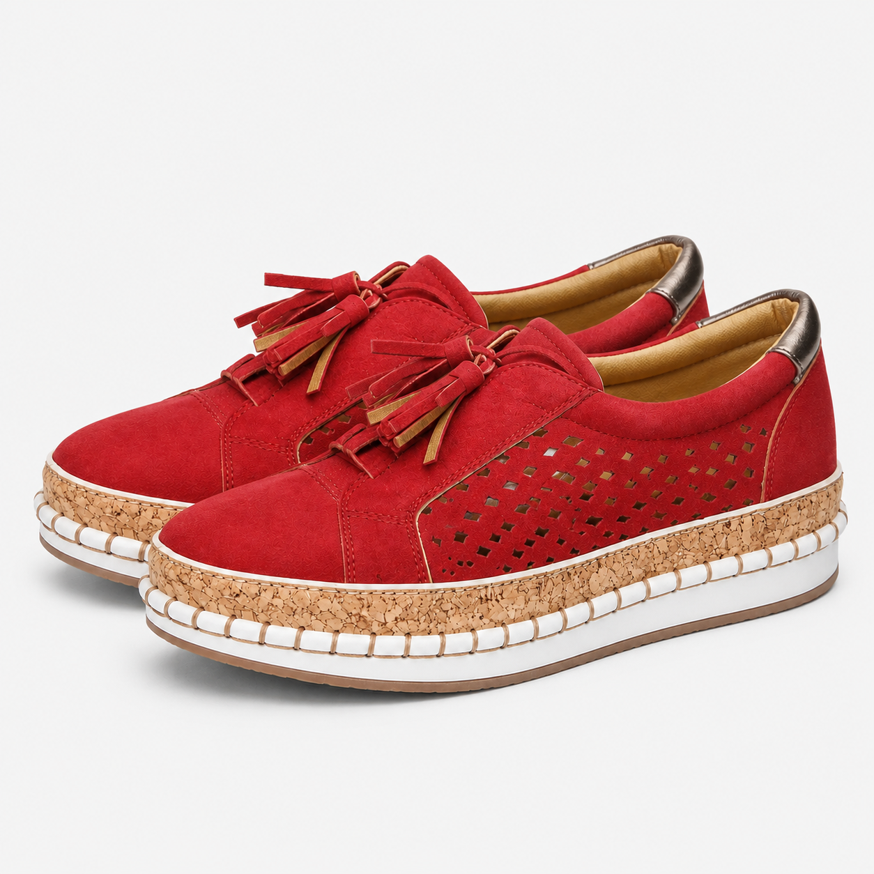 Bequeme und atmungsaktive Damen-Sneaker zum Hineinschlüpfen mit Quasten