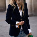 Blazer Velours Femme Cintrée - Veste Élégante Douce pour Soirée,