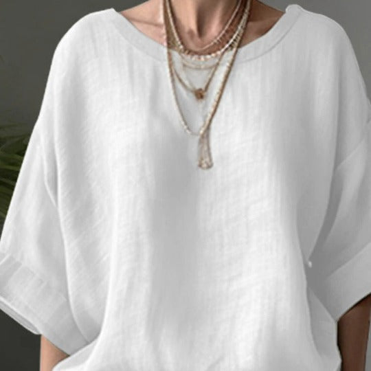 Blouse Ample Femme en Coton Lin Chic 2