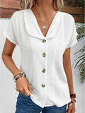 Blouse Femme Ample Boutonnée Chemisiers Coton Léger