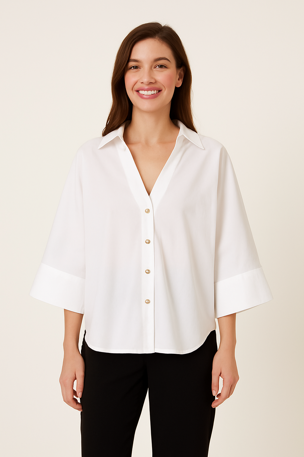 Blouse Femme Oversize Élégante Blanche 6