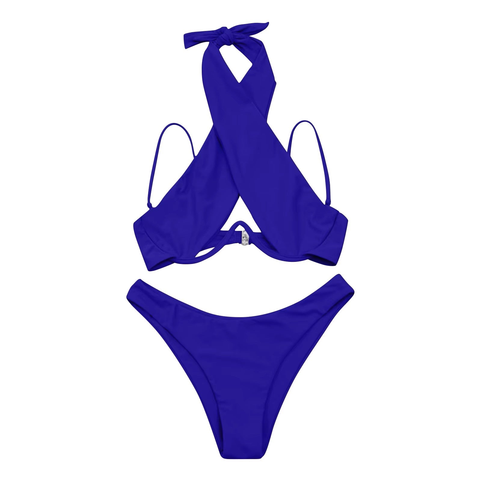 Sexy Maillot de Bain à Découpes avec Col Halter et Design à