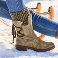 Bequeme Winterstiefel für Damen aus Leder, warme Schuhe