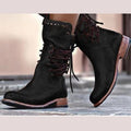 Bequeme Damenstiefeletten aus schwarzem Leder, eleganter und weicher Stil