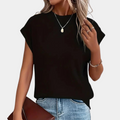 T-Shirt Décontracté à Manches Courtes et Coupe Ample Femme Denim
