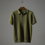 Polo pentru bărbați de înaltă calitate din tricot texturat