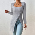Asymmetrischer Damenpullover aus Denim, Herbstkollektion