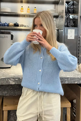 Vestă damă cu nasturi mâneci lungi Tricot moale elegant