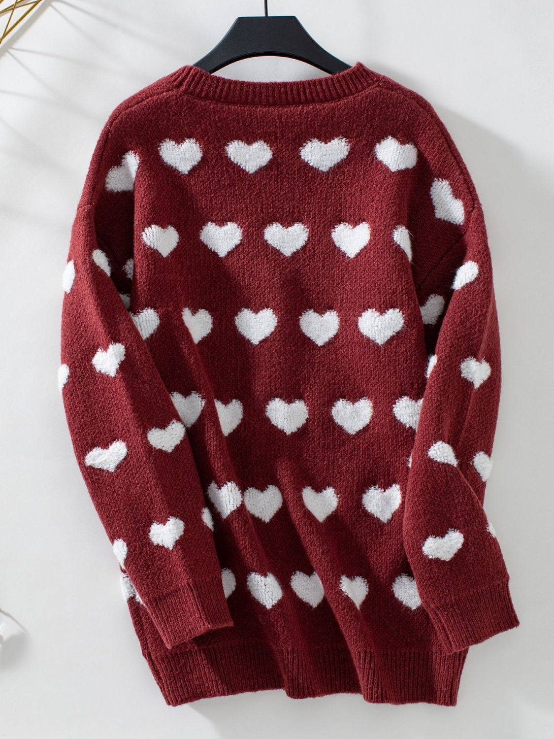 Cardigan Femme Doux à Motif de Cœur 2