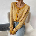 Gilet Femme Boutonné Long Manches Longues