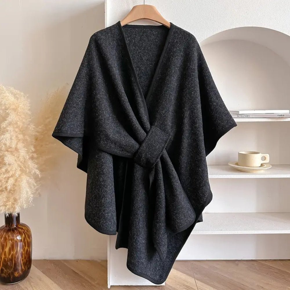 Cardigan Femme Élégant Enveloppant Kaki 2