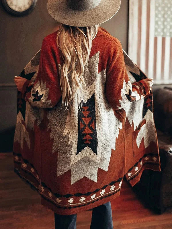 Cardigan Femme Élégant Motif Tribal 4