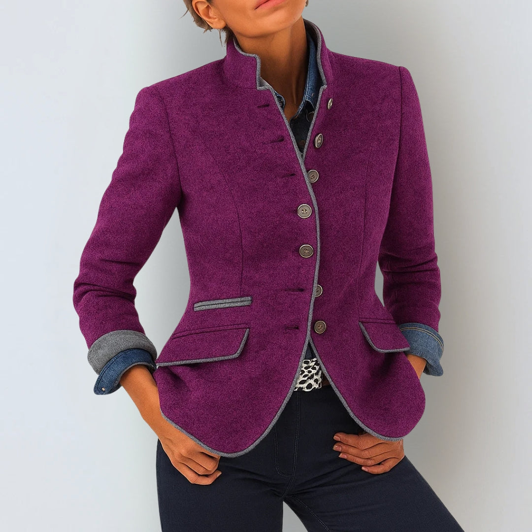 Cardigan Élégant à Col Montant pour Femme