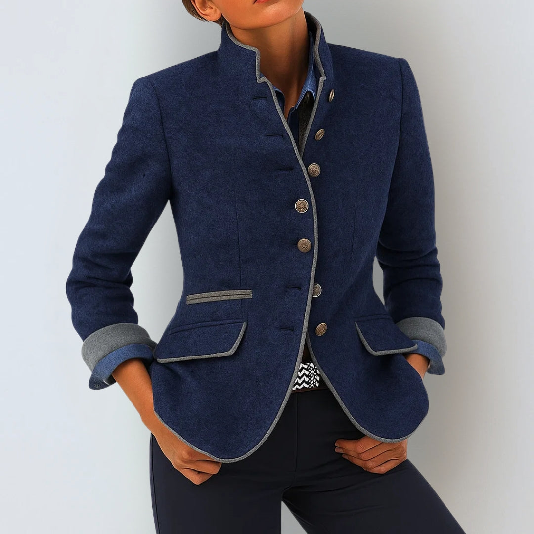 Cardigan Élégant à Col Montant pour Femme