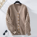 Gilet Femme à Manches Ballon Col En V Pulls et gilets