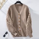 Gilet Femme à Manches Ballon Col En V Pulls et gilets
