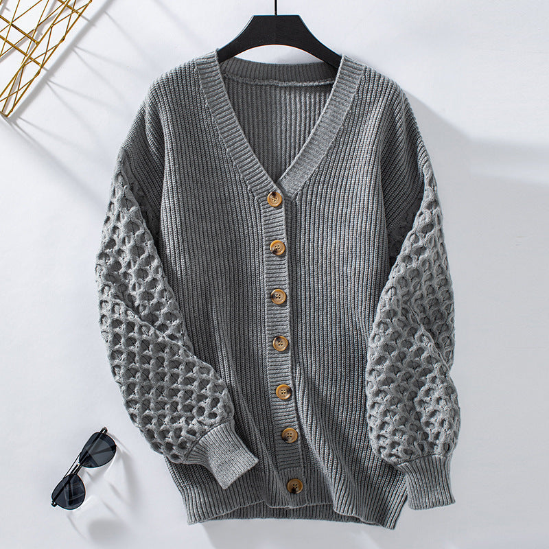 Cardigan Femme Élégant à Manches Ballon 5