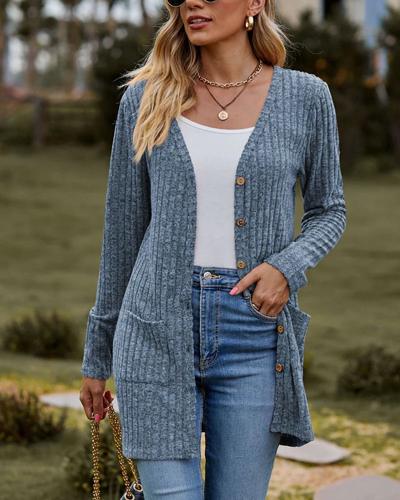 Cardigan Femme Élégant à Manches Longues 1