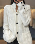 Gilet Femme en Coton Torsadé Noir Pulls pour femmes