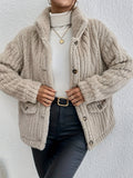 Damenweste aus Polyester Samt lässige Mode Strickjacke